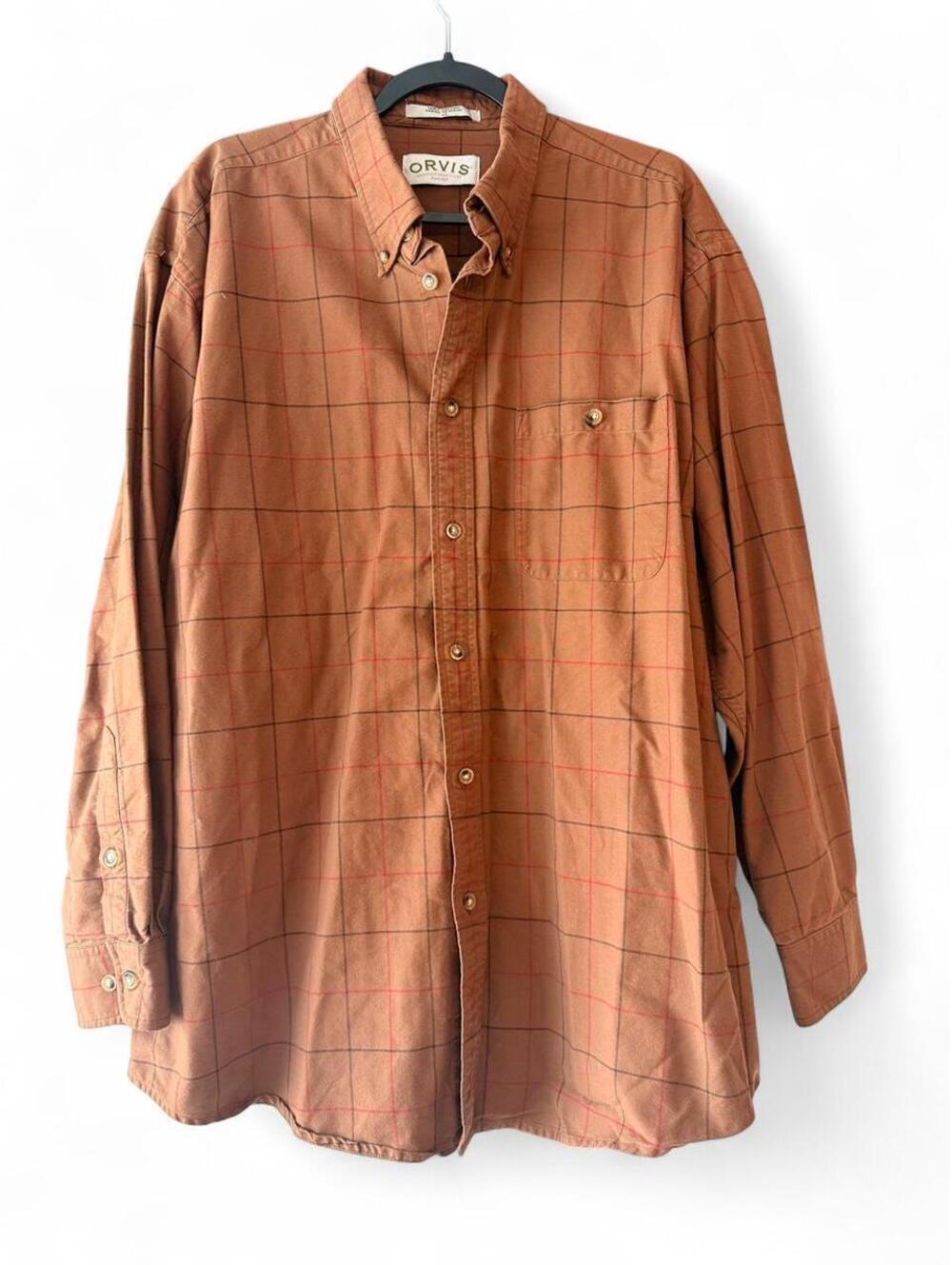 Orvis — Brown Plaid Button Up